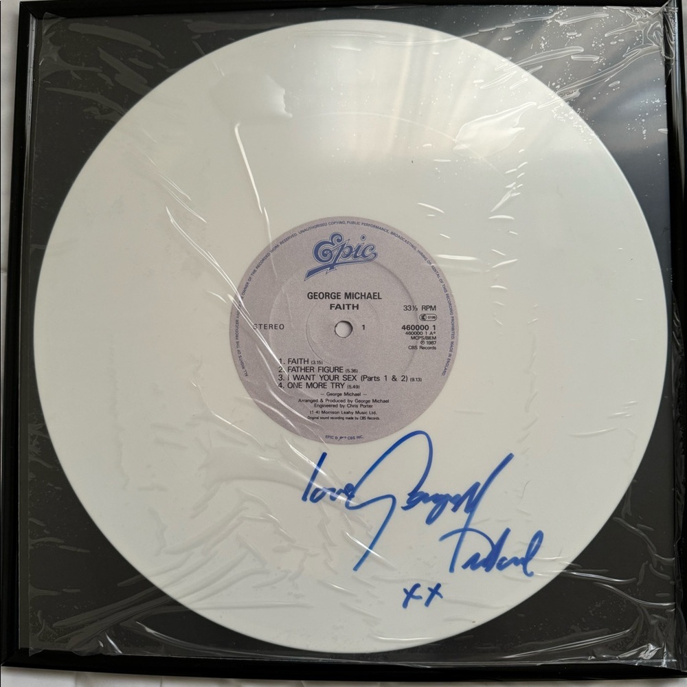 George Michael Framed White Vinyl Record